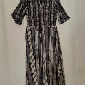 Maeve Short Sleeve Smocked Midi Shirt Dress